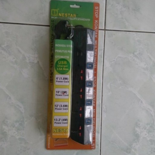stop kontak nestar 4 lubang+USB /stop kontak 4 Lubang