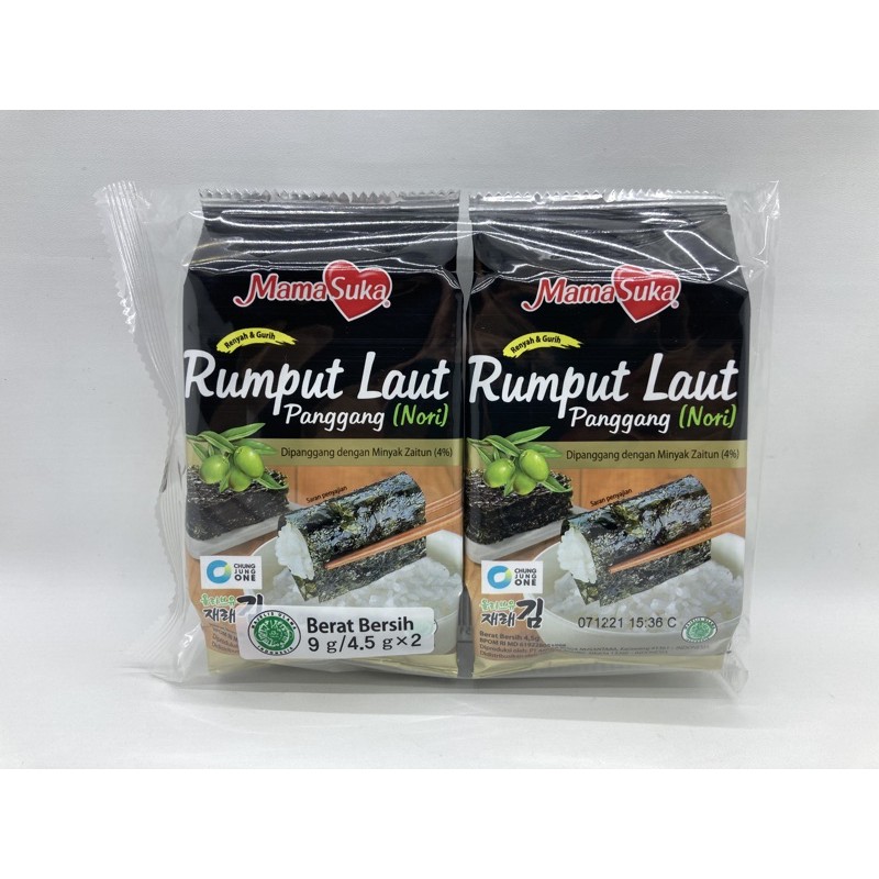 

Mama Suka RUMPUT LAUT Nori 2x4,5g barcode 8995102708027