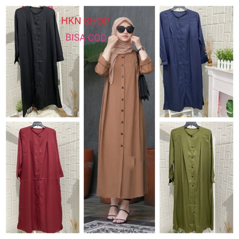 [ BISA COD ] AZALLEA LONG DRESS/DRES WANITA