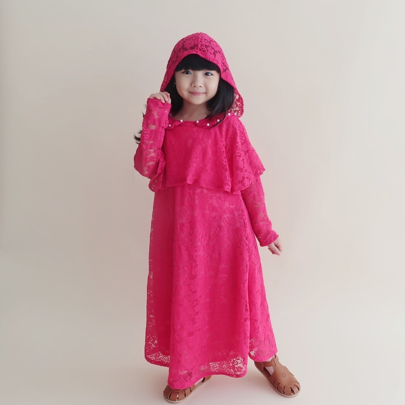  Gamis Brukat anak  salsabila umur 9 12 tahun Shopee 