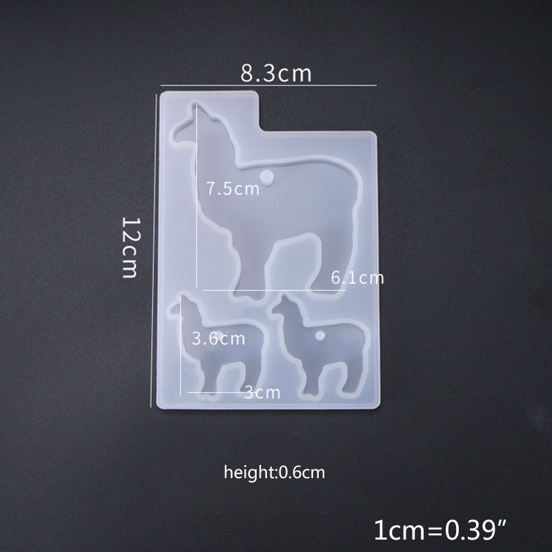 SIY  3Pcs Crystal Epoxy Resin Mold Elephant Alpaca Bear Keychain Casting Silicone Mould Set DIY Crafts Jewelry Pendant Making Tools