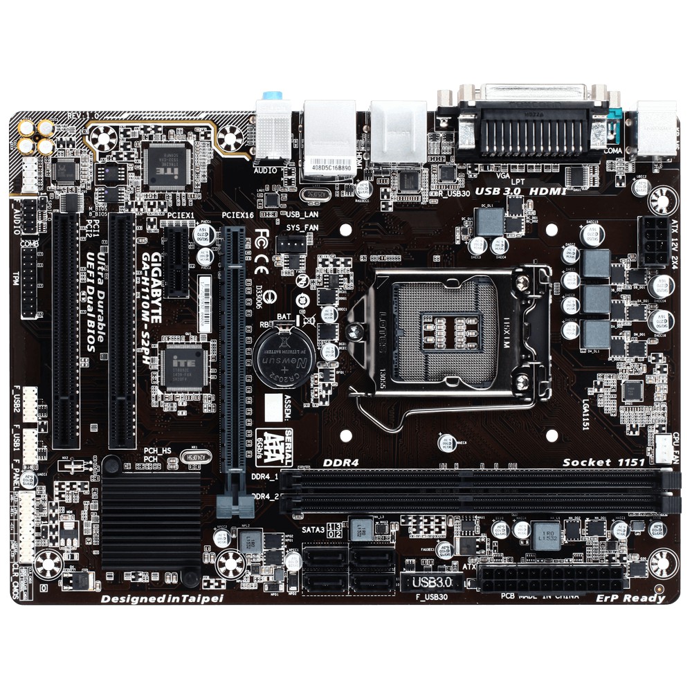 Gigabyte Motherboard H110M DDR4 GA-H110M-S2PH LGA1151