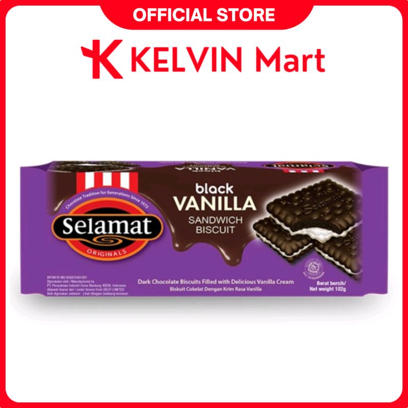 

Wafer Selamat Biscuit Black Vanilla pck 100g | KELVIN Mart