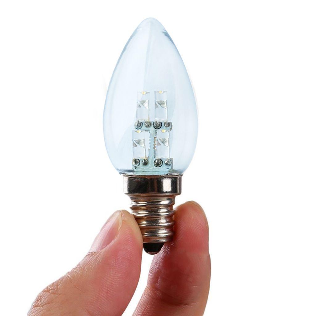 [Elegan] Candelabra Light Bulb 220V 1pcs Hemat Energi Dengan 4manik Lampu Kap Lampu Kaca Warm/White Light Filament Bulb