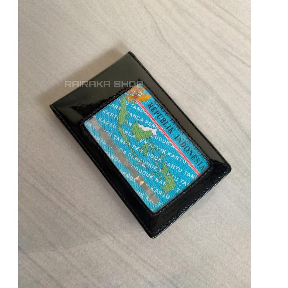

<CuH✩> PROMO Name Tag ID Card holder Kulit 2 Sisi Dompet Kartu ID Card Saku Kulit magnet //Pasti ready