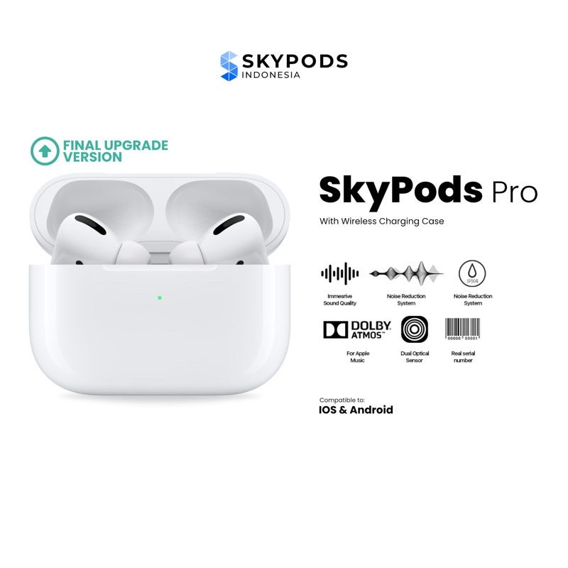 Sky Pods Pro 2022 Wireless Charging Case (IMEI & Serial Number Detectable + Spatial Audio) By Skypods Indonesia-0