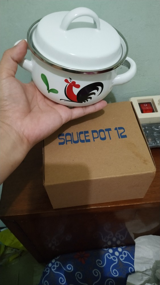 Panci Enamel Kecil Minipot 12cm Ayam Jago