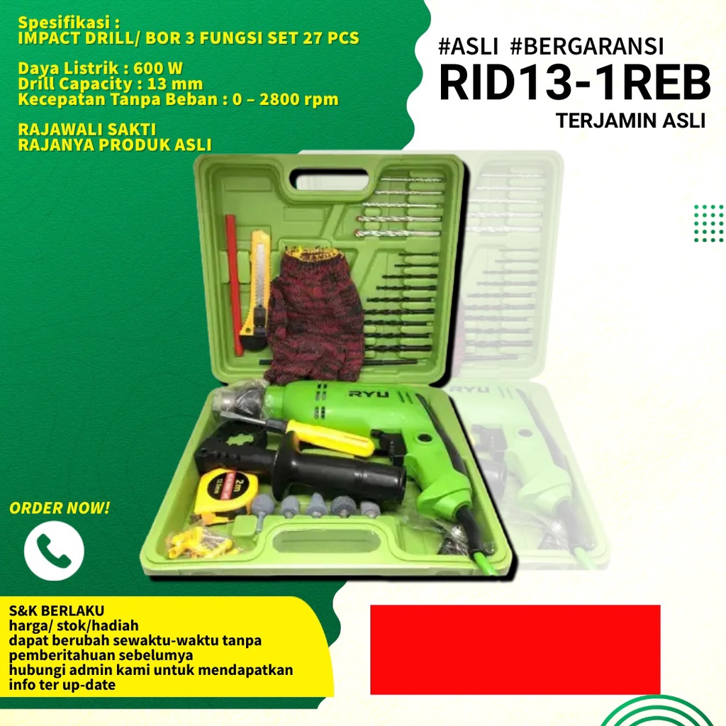 MESIN BOR TEMBOK RYU RID 13-1 REB MESIN BOR BETON TEKIRO