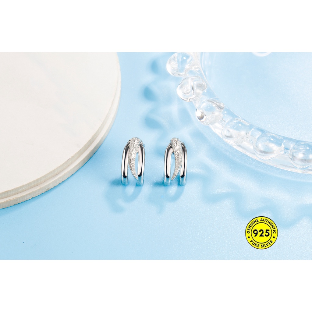 Anting Tusuk Sterling Silver 925 Model Gigi Serigala Gaya Hip Hop Untuk Unisexpriawanita U931