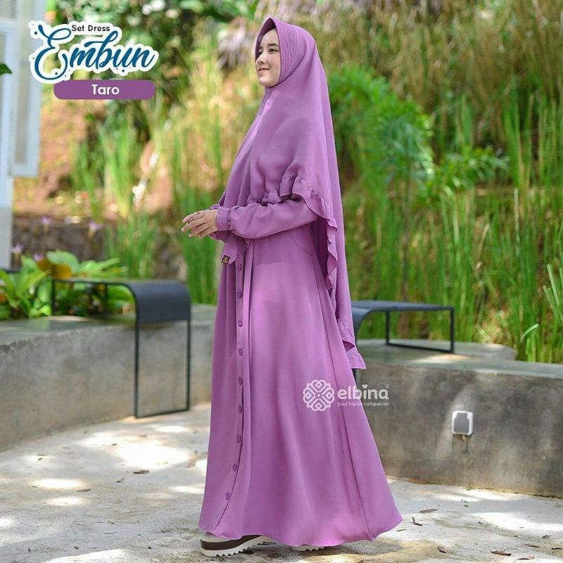 Dress Embun Elbina Hijab / Gamis polos syar'i
