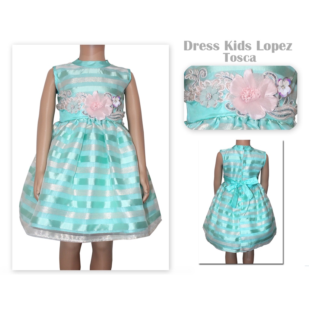 Dress Kids Lopez/Dress Bayi 1-3tahun Tanpa Lengan / Baju Anak Bayi Murah / Dress Anak Perempuan Motif Saten Realpict