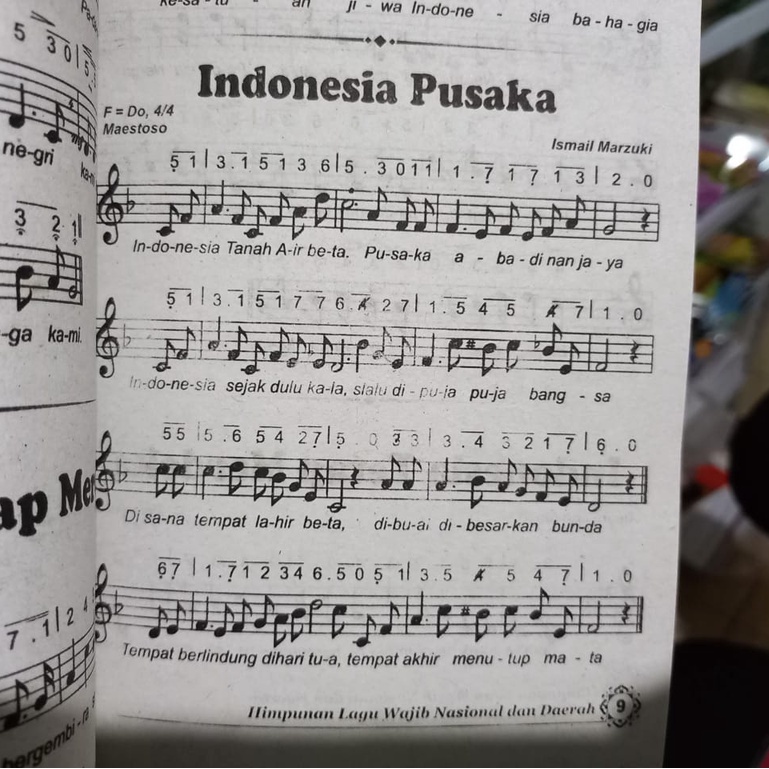 Buku Himpunan Lengkap Lagu - Lagu Wajib Nasional Daerah Indonesiaku (14×20cm)