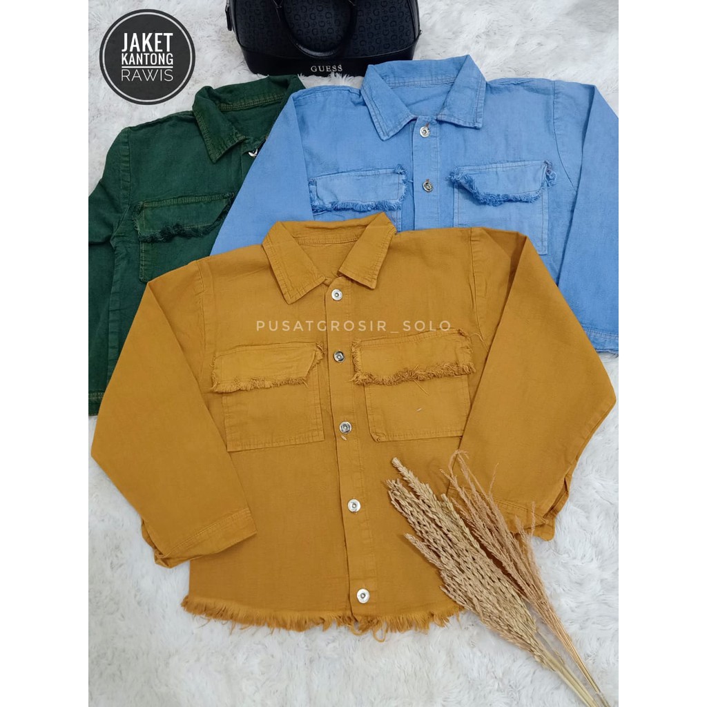 CUCI GUDANG!! KANTONG RAWIS JAKET WARNA / FRINGE LOOSE JEANS/ BIONDY BIONDI JAKET AURORA