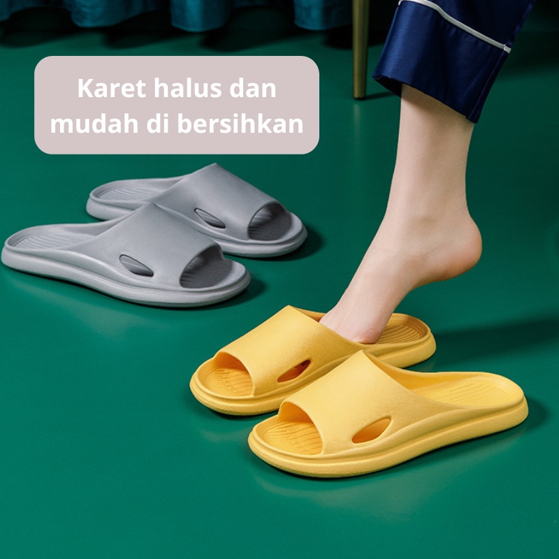 Mainland Sandal Karet Slip On Pria Wanita Sandal Kamar Mandi Sandal Rumah Unisex HSN102