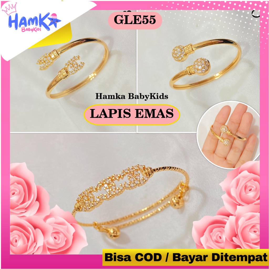 Gelang Anak Perempuan Baby Bayi Xuping Lapis Emas GLE55.84 Bandul Anti Karat Titanium Alloy Awet