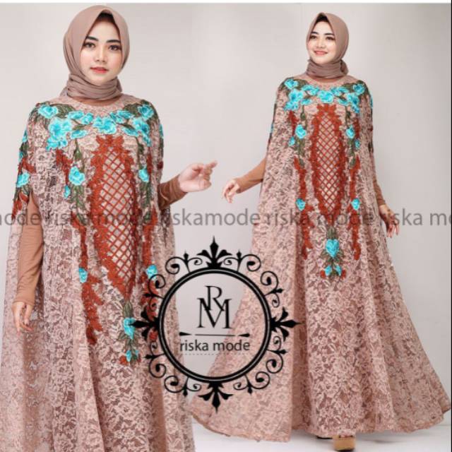 Kaftan sayap brokat bordir