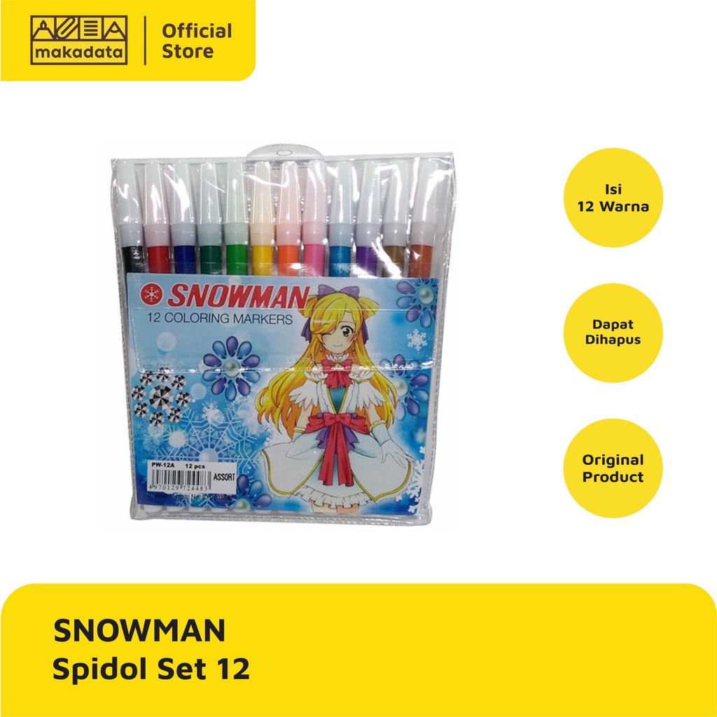 

SPIDOL SNOWMAN KECIL 12 WARNA MURAH