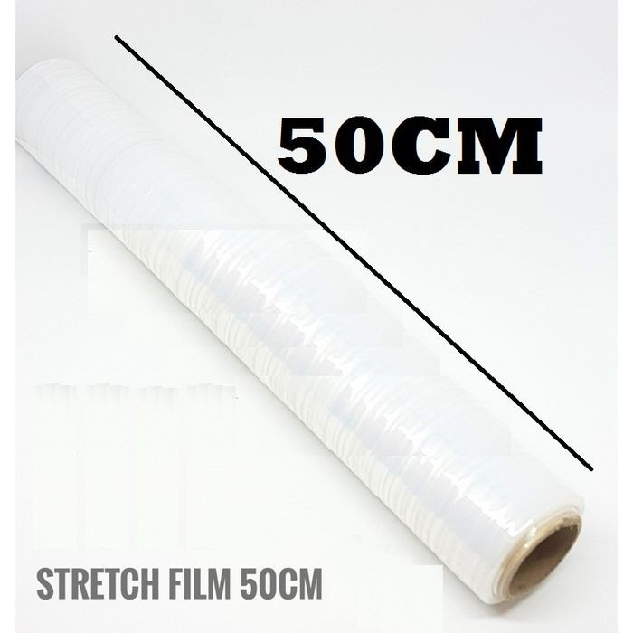 Plastik Wrapping Ukuran 50cm x 200 M Strecth Film Plastic Wrap Untuk Lapis Paket Barang Kardus Tahan Air