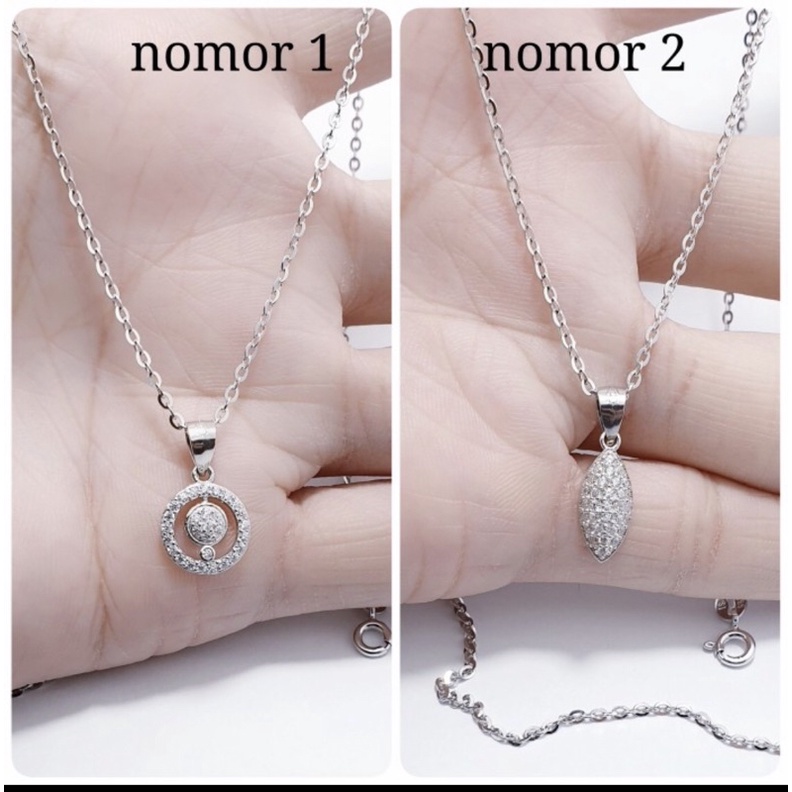 Kalung liontin perak 925 lapis emas putih kalung cewek perak 925 lapis emas putih