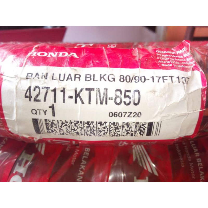 BAN LUAR BELAKANG HONDA ORIMERK : HONDA AHM
UK. : 80/90-17  FT137