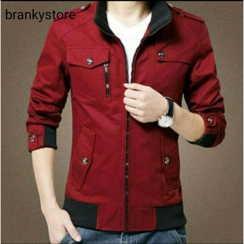 jaket/jaket bomber pria/jaket casual pria katun driell