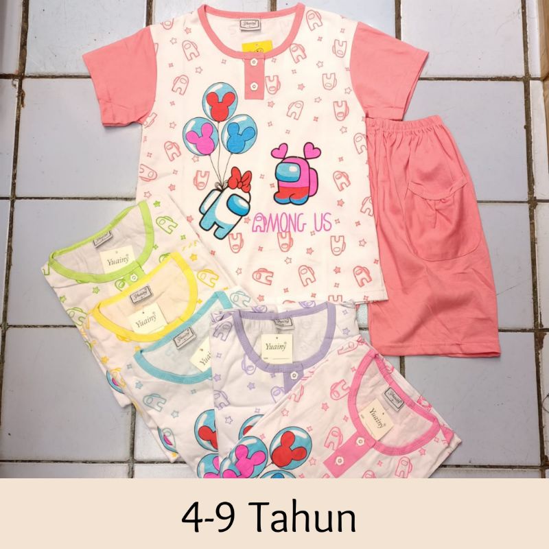 Fashion Setelan Anak Perempuan Among Us - Pakaian Kaos Celana #SAU01