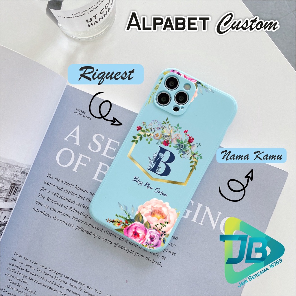 CASE CASING SOFTCASE SILIKON MACARON PELINDUNG KAMERA ALPABET CUSTOM OPPO VIVO SAMSUNG XIAOMI REALME IPHONE ALL TYPE JB5603