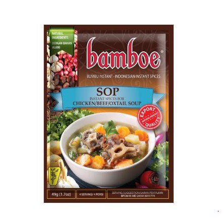 Bumbu sop instan bamboe 49 Gram Untuk 4 Porsi