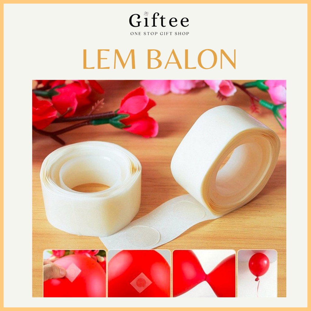 

LEM BALON PEREKAT BALON GLUE DOT BALLOON TEMPELAN BALON 1 ROLL ISI 100 DINDING ATAP