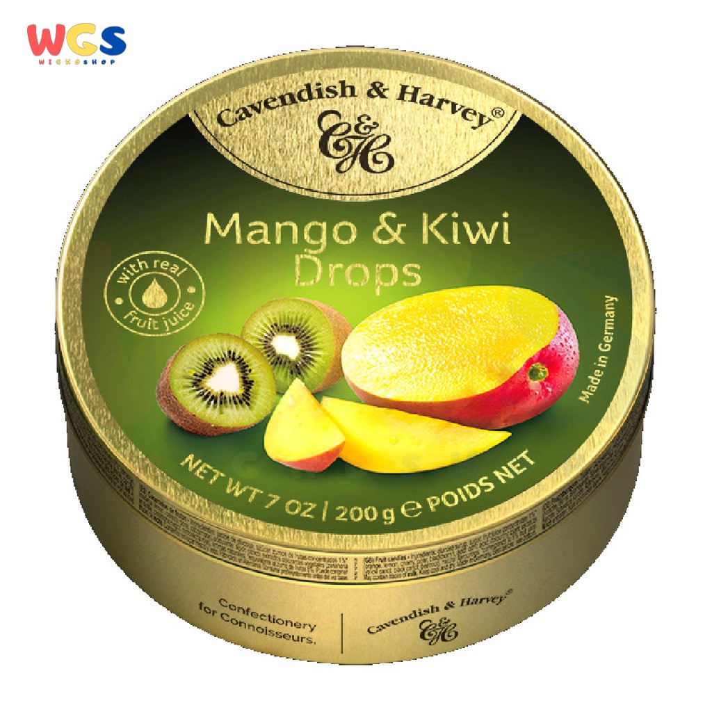 Permen Cavendish &amp; Harvey Mango Kiwi Drops Candy 200g