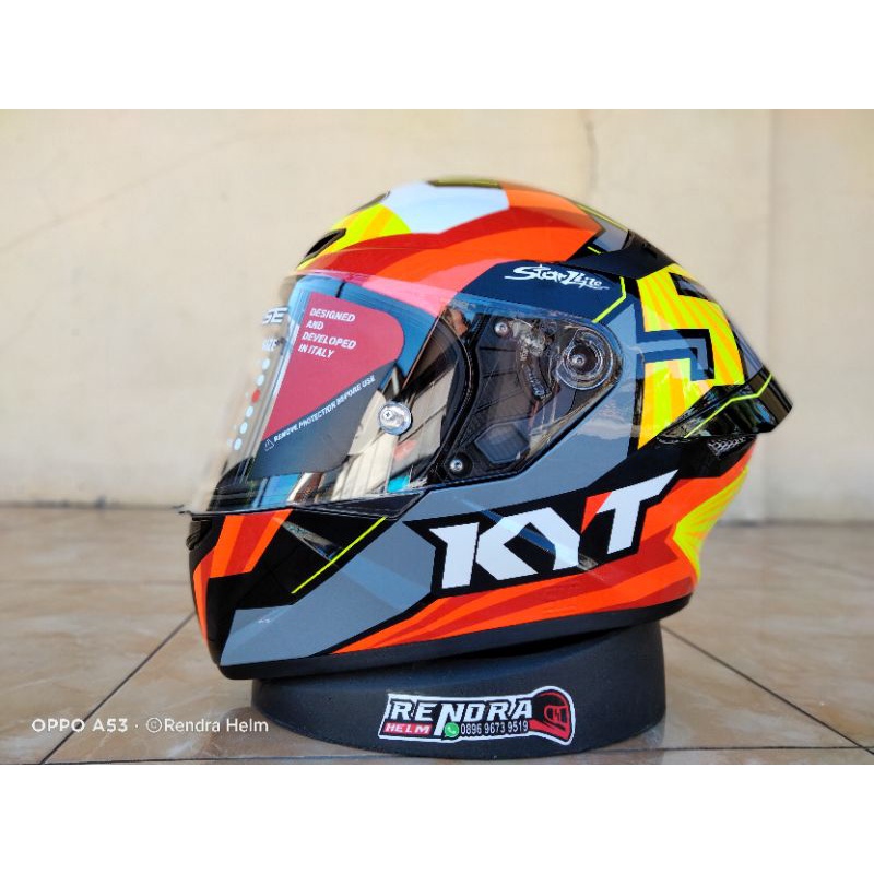 Helm KYT TT Course Motif/ Poloss. 100% ORIGINAL. ongkir termurah 2kg.-Jaumemasa 2019