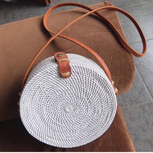 Termurah, tas rotan klip polos diameter 20cm (free buble wrap)