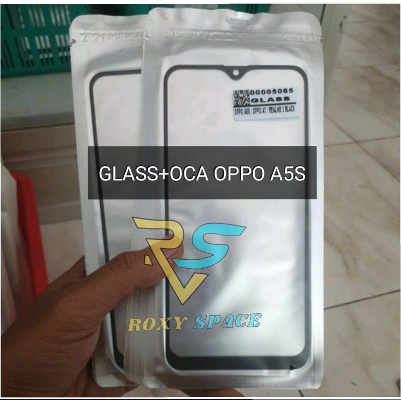 Kaca Lcd + Lem Oca Kering Oppo A5S CPH1909 Kaca Depan Kaca Touchscreen Touch Screen Layar Sentuh Gla