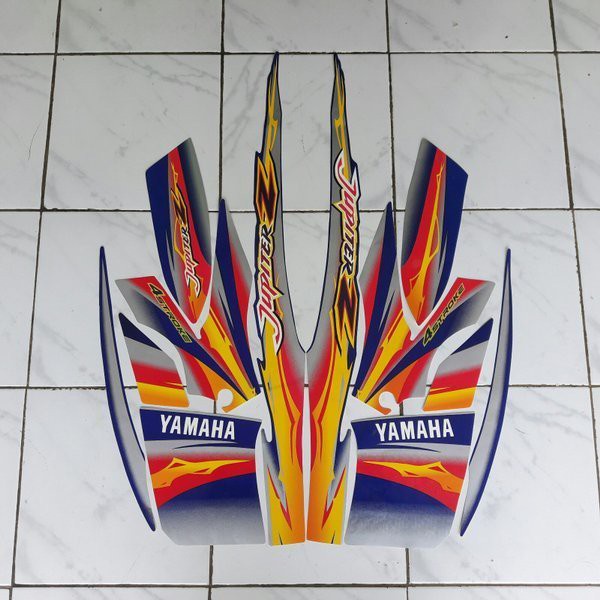 stiker motor Jupiter Z Std 2004 biru-silver