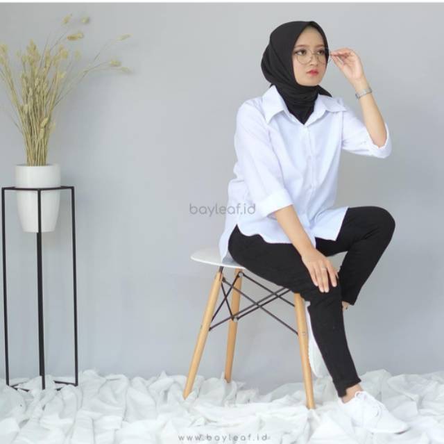 Kemeja Wanita Blouse Atasan Wanita Korea Import Murah Kekinian Lengan Panjang GI 44