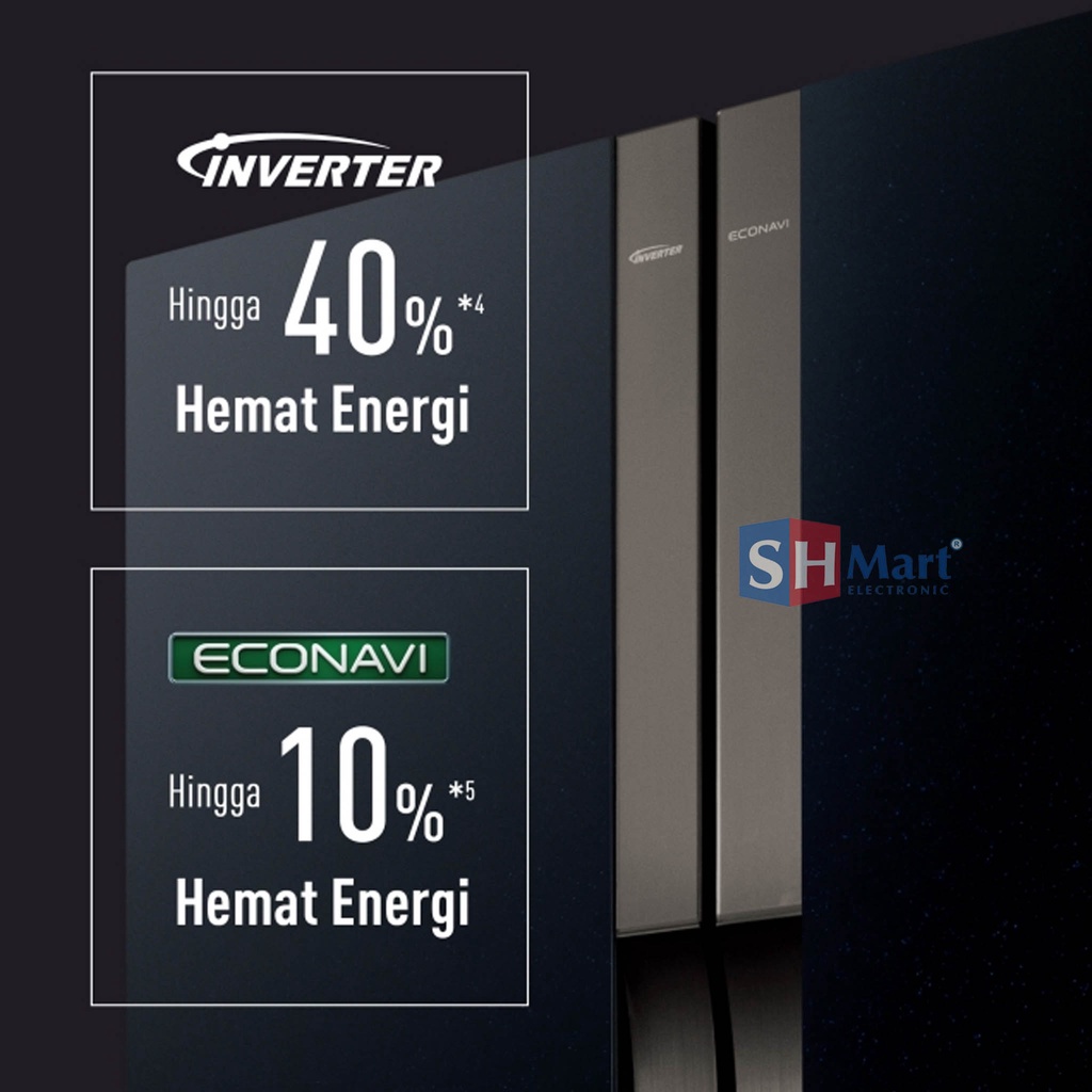 KULKAS SIDE BY SIDE PANASONIC 4 PINTU NR-DZ601VGK KAPASITAS 601 LITER INVERTER PRIME FRESH GARANSI RESMI (MEDAN)