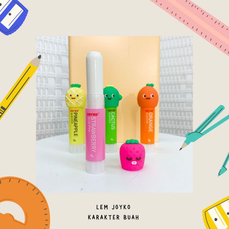 Joyko Glue Stick Fruits Lem Stik Joyko Karakter Buah Lem Kertas Stick