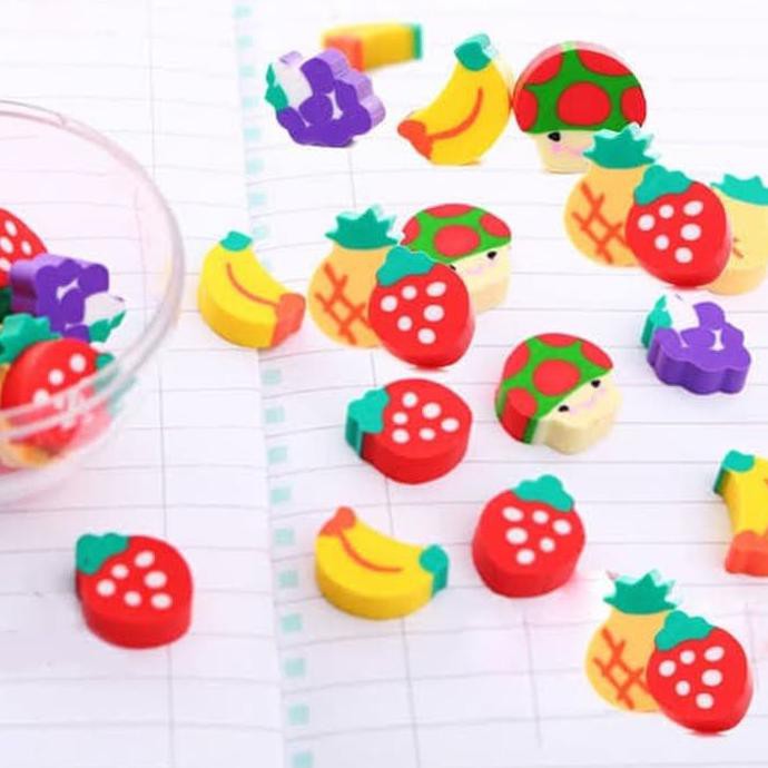

Set Penghapus Mini Berbentuk Buah-Buahan Dalam Pemasan Lucu