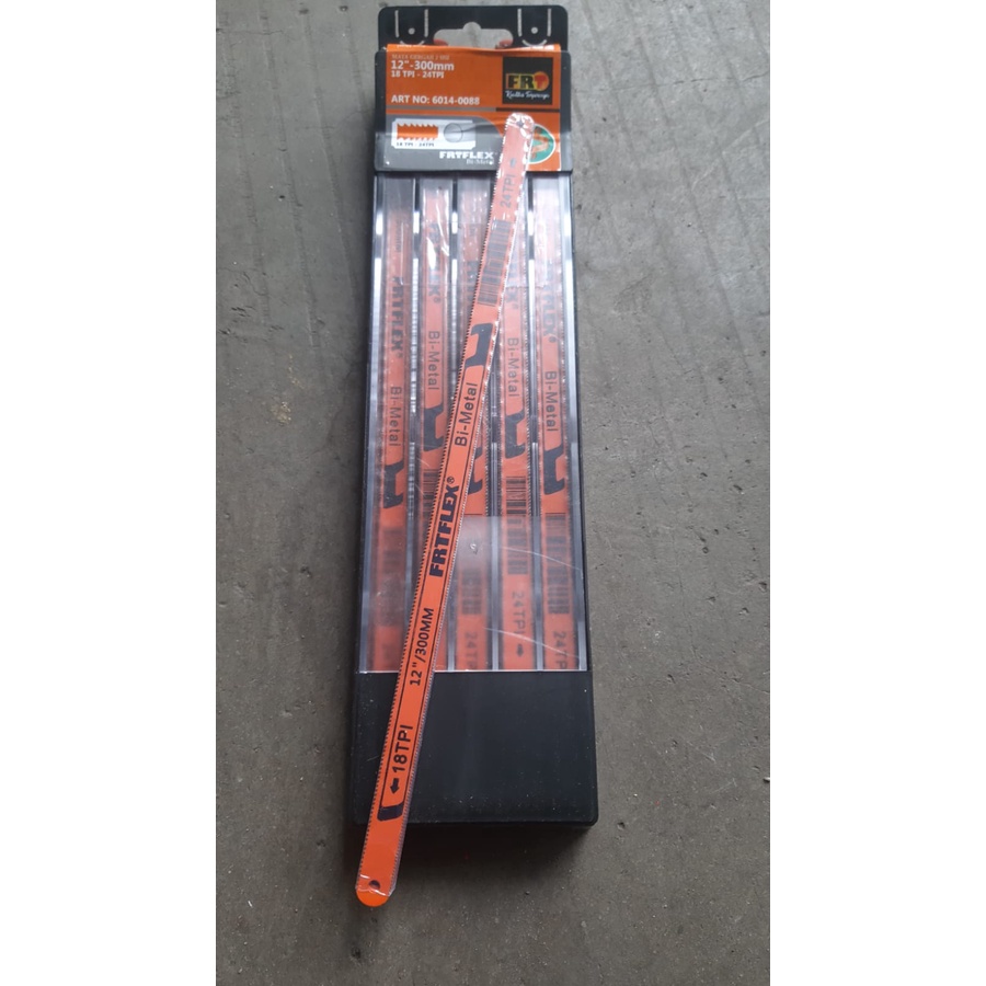 MATA GERGAJI TRIPLEK FLEKSIBEL/ MATA GERGAJI DOUBLE 18TPI 24TPI/REFILL MATA GERGAJI BESI/MATA GERGAJI BESI ORANGE 2 SISI 2 WAY FRT/Mata Gergaji Besi SanFlex FIT 18 TPI 12&quot; Inch 300mm / Hacksaw Blade