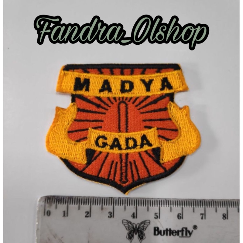 Badge bordiran Gada Madya TEBAL | Bet bordiran Gada Madya | Bordiran Gada Madya baju PDH PDL Satpam