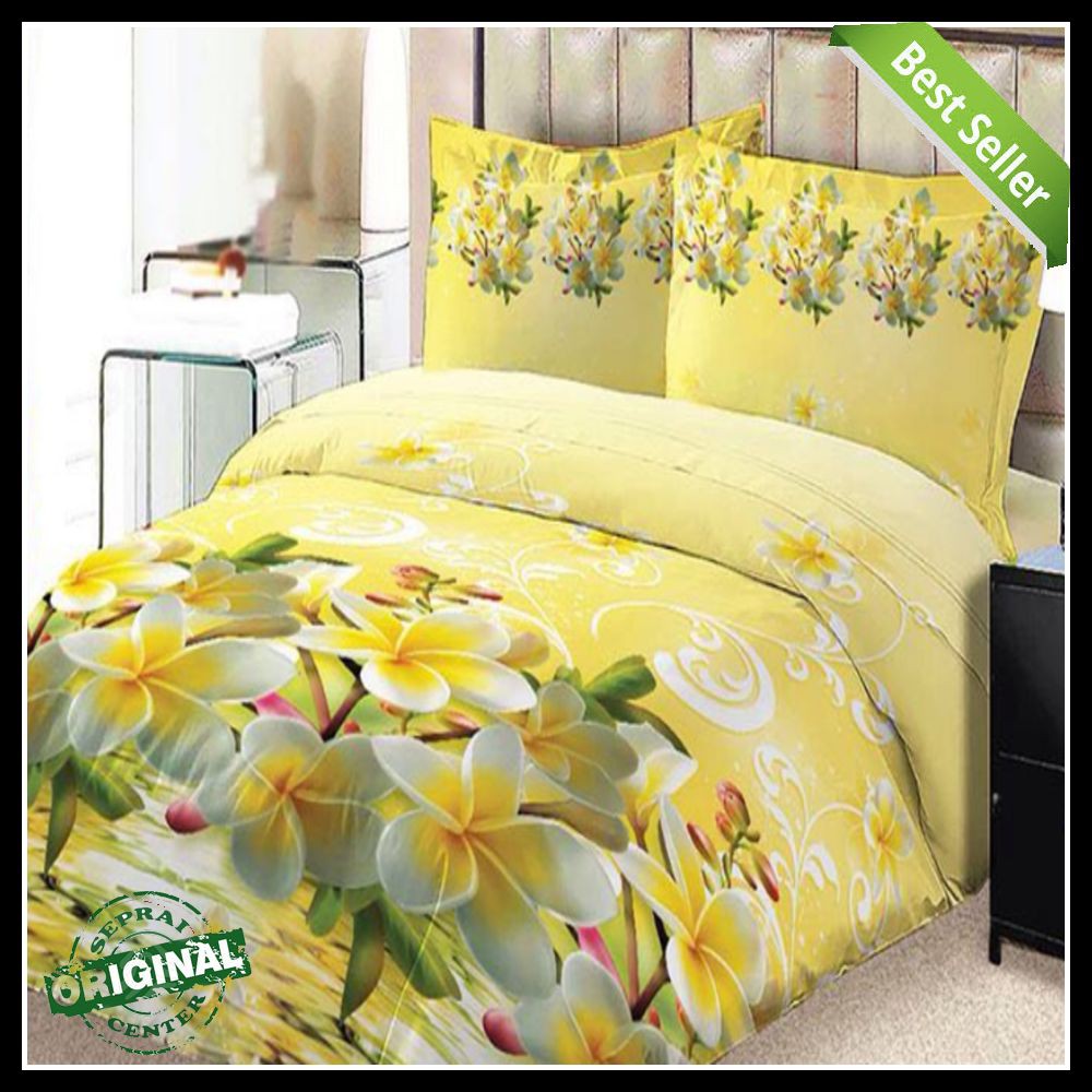 SPREI LADY ROSE CINDY No.1 KING 180 SEPRAI BUNGA CEMPAKA PUTIH KUNING