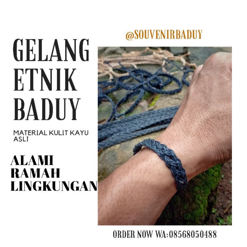 Tampil Gaya dengan berbudaya, Gelang kulit kayu alami asli baduy. gelang siluk anyam kulit kayu alami.