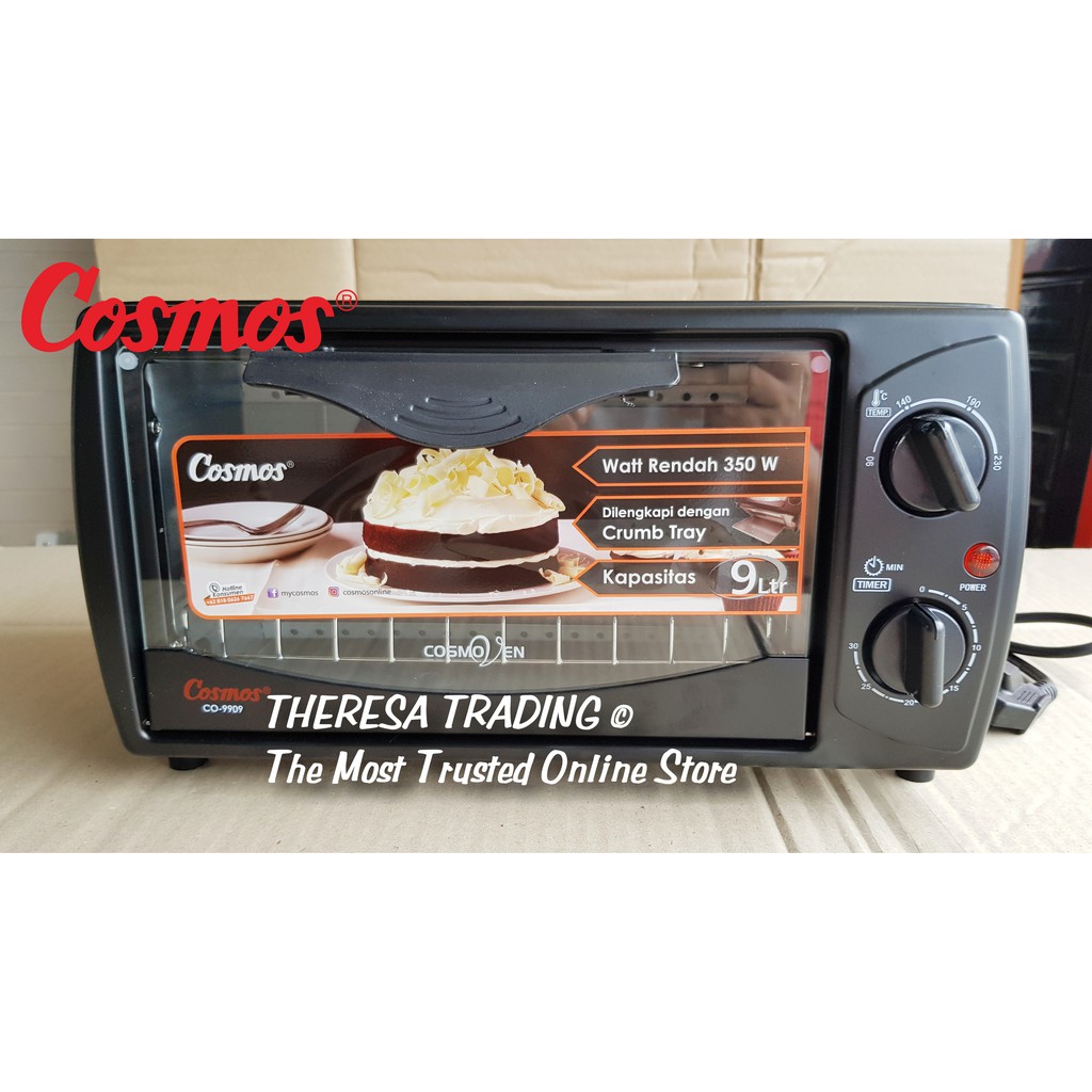 OVEN LISTRIK COSMOS 9909 COMPACT DESIGN ELEMEN PEMANAS STAINLESS STEEL LOW WATT
