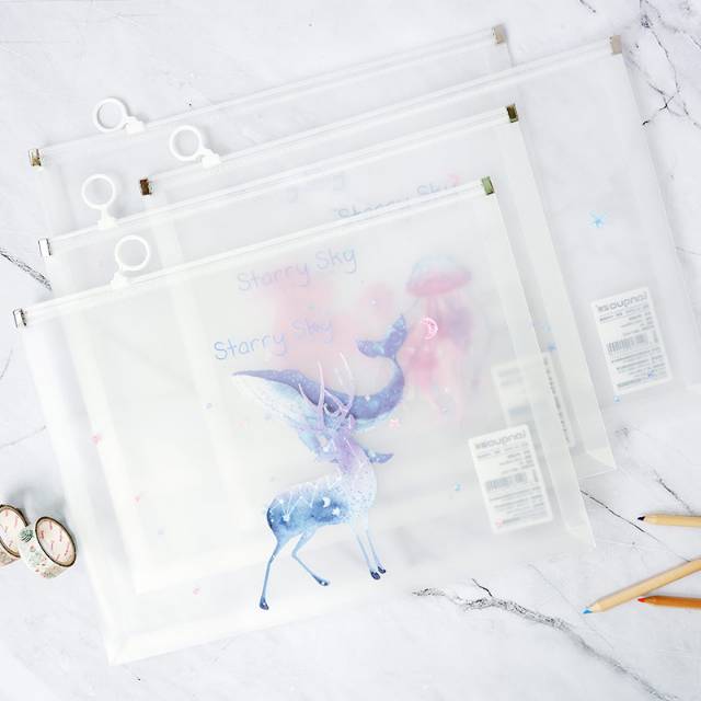 

Starry Sky Zipper File Folder A4