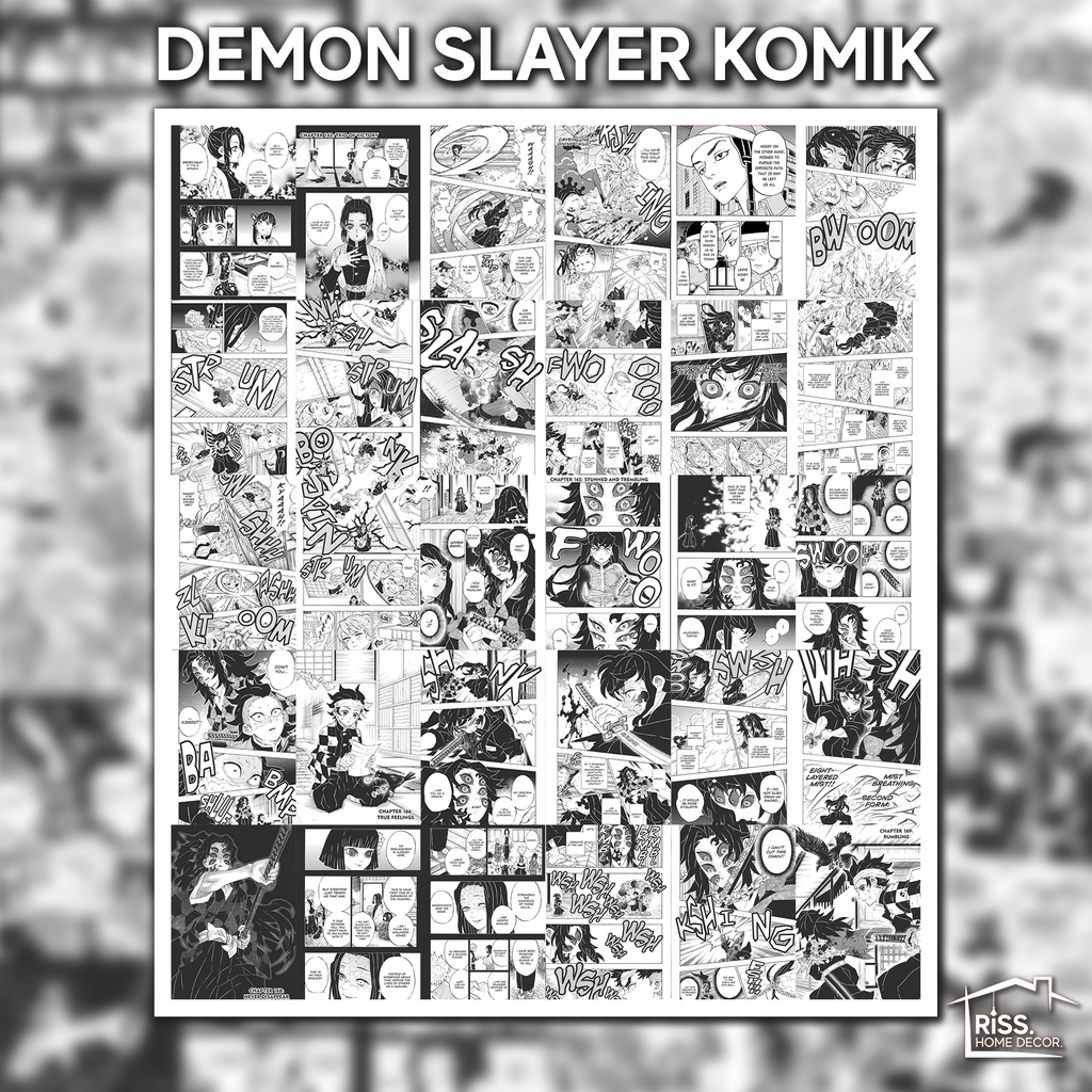 Poster Anime Demon Slayer 60 pcs | Poster komik Anime Demon Slayer | Hiasan Dinding Anime Demon Slay