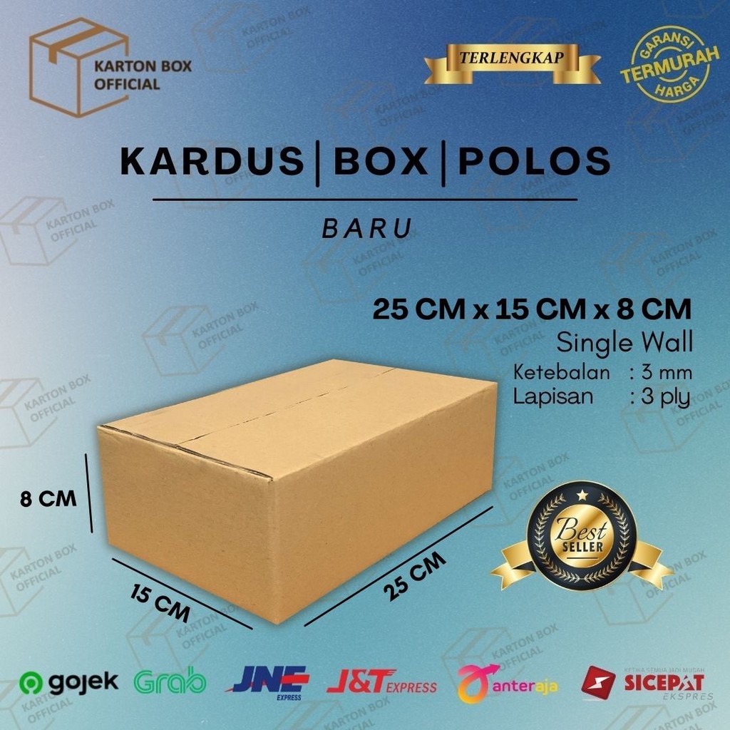 

Kardus Karton Box 25x15x8 CM Kotak Dus Packing Polos