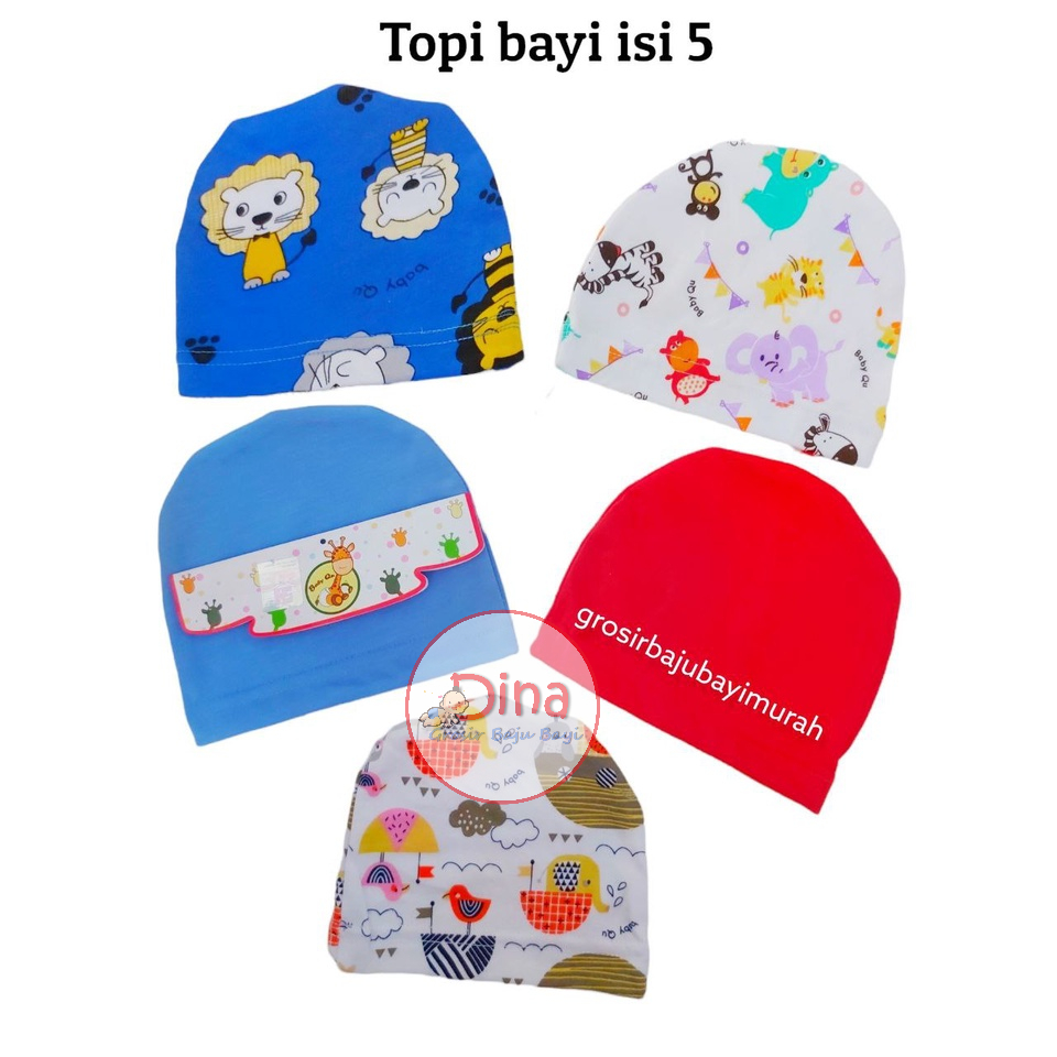 5 PCS topi bayi baru lahir BABY QU