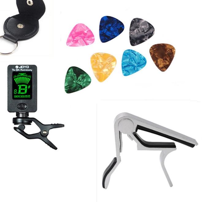 Hadir Terlaris ⭐ready⭐ Gitar Tuner + Gitar Capo + Pilihan + tas pick Paket Aksesoris Gitar