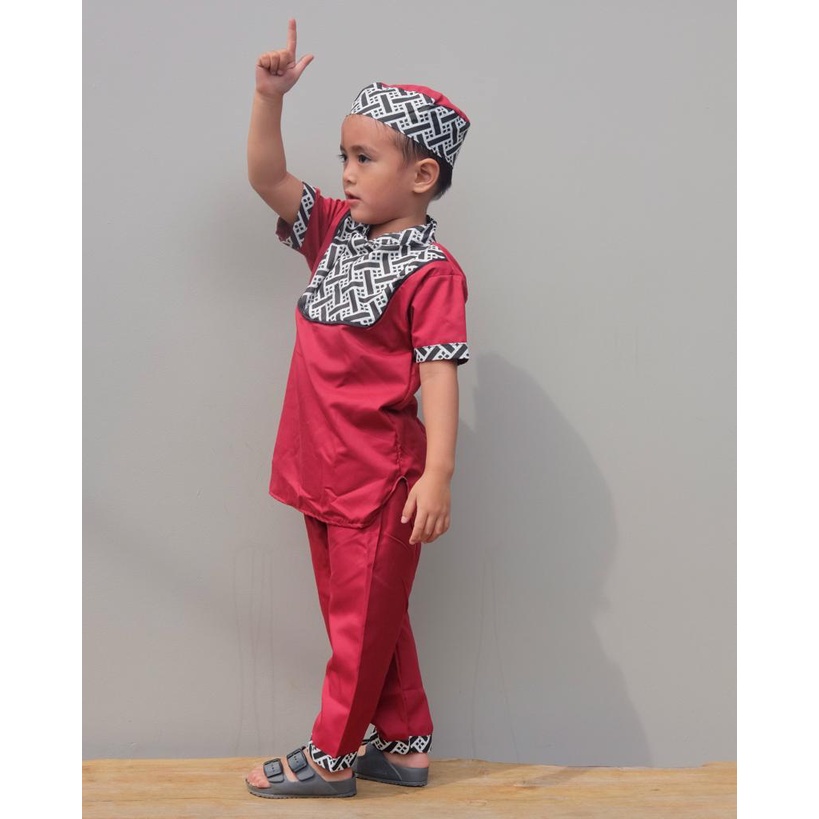 Baju Koko Anak Laki - Laki MOTIF BATIK 1-10 TAHUN