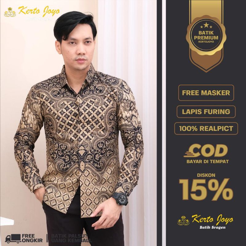 Batik Pria Lengan Panjang Batik Pria Modern Slimfit Batik Pria Lengan Panjang Premium Slim fit MTF07